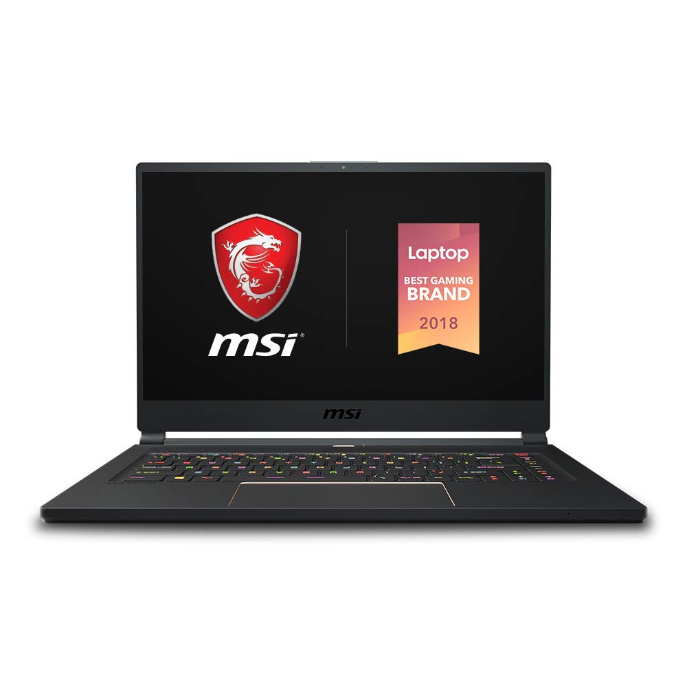 MSI GS65 Stealth-002 15.6″ Razor Thin Bezel Gaming Laptop NVIDIA RTX 2070 8G Max-Q, 144Hz 7ms, Intel i7-8750H (6 cores), 32GB, 512GB NVMe SSD, TB3, Per Key RGB, Win 10, Matte Black w/ Gold Diamond cut