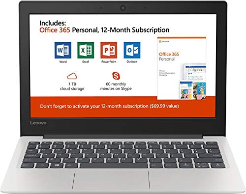 Lenovo 11.6″ HD Energy-efficient Laptop W/ 128GB MicroSD Card & Office 365 (1-Year), Intel Celeron Dual Core, 4GB RAM, 64GB eMMC, WiFi, HDMI, Bluetooth, Windows 10 Home in S Mode, Mineral Gray