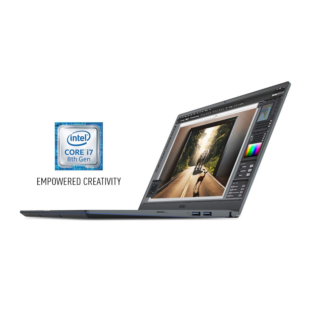 MSI PS63 Modern-091 15.6″ Ultra Portable Creative Laptop, Intel Core i7-8565U, GTX 1050Ti, 16GB, 1TB SSD, Win10P, White Backlit KB, Silky Glass Touchpad + Fingerprint Reader, Grey w/ Blue Diamond Cut