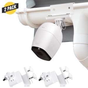 Weatherproof Gutter Mount Compatible with Arlo Ultra, Pro, Pro 2, Pro 3 & HD (2-Pack, White)
