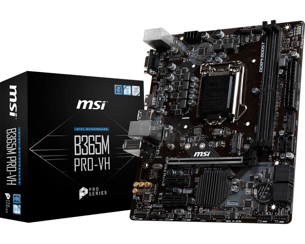 MSI ProSeries Intel B365 LGA 1151 Support 9th/8th Gen Intel Processors Gigabit LAN DDR4 USB/VGA/HDMI Micro ATX Motherboard (B365M PRO-VH)