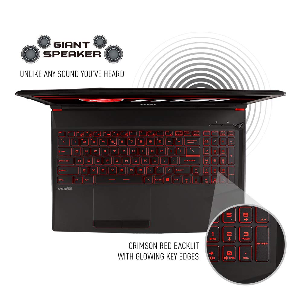 MSI GL63 8SC-059 15.6″ Gaming Laptop, Intel Core i7-8750H, NVIDIA GeForce GTX1650, 8GB, 256GB Nvme SSD, Win10