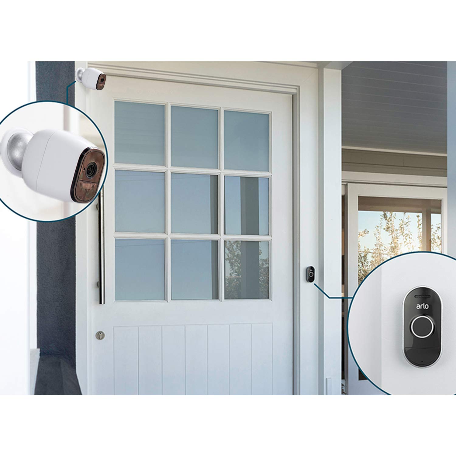 Arlo Pro – Wireless Home Security Camera System with Siren | Rechargeable, Night vision, Indoor/Outdoor, HD Video, 2-Way Audio, Wall Mount | Cloud Storage | 1 camera kit (VMS4130) w/ Doorbell