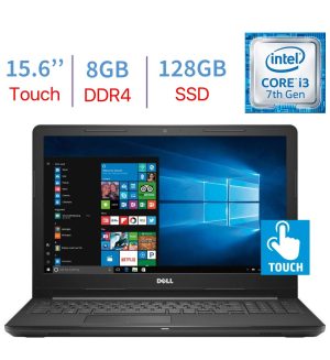 Dell Inspiron 15.6″ HD Laptop PC, Intel Core i3-7130U 2.7GHz CPU, 8GB DDR4, 128GB SSD, Bluetooth, MaxxAudio, HDMI, Stereo Speakers, Intel HD Graphics 620, Windows 10