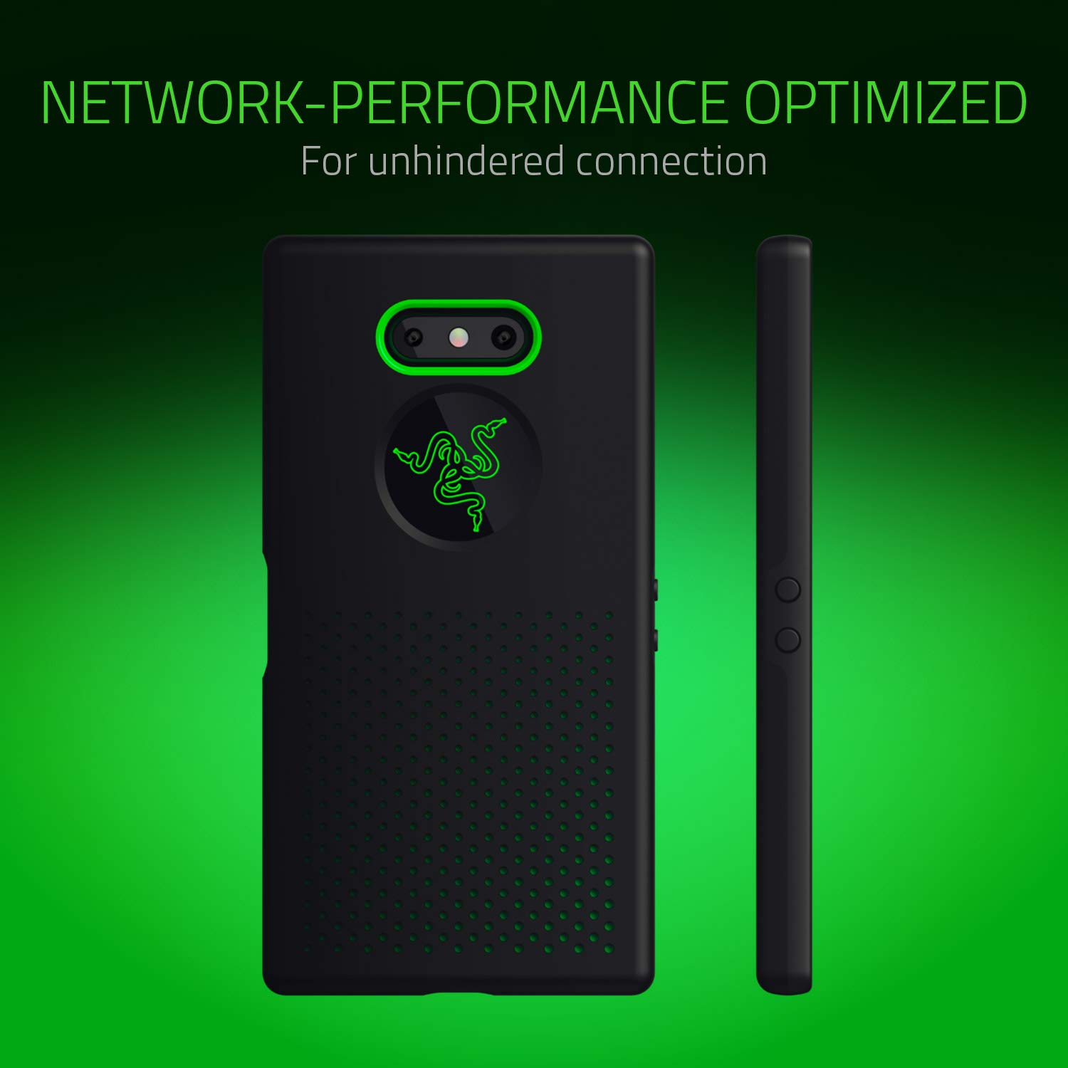 Razer Arctech Pro for Razer Phone 2 Case: Thermaphene & Venting Performance Cooling – Wireless Charging Compatible – Drop-Test Certified up to 10 ft – Matte Black