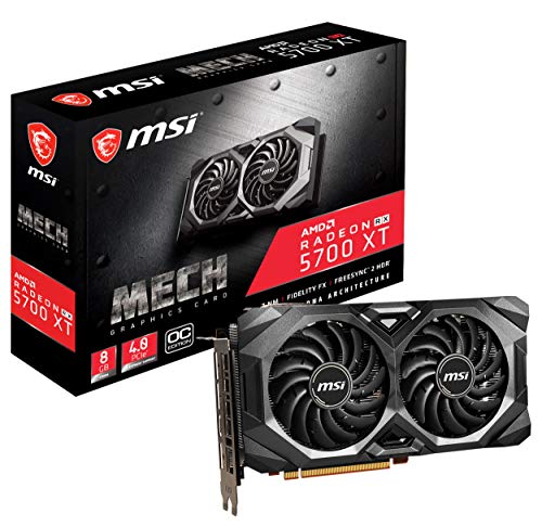 MSI Gaming Radeon Rx 5700 Xt Boost Clock: 1925 MHz 256-bit 8GB GDDR6 DP/HDMI Dual Fans Crossfire Freesync Navi Architecture Graphics Card (RX 5700 Xt Mech OC)