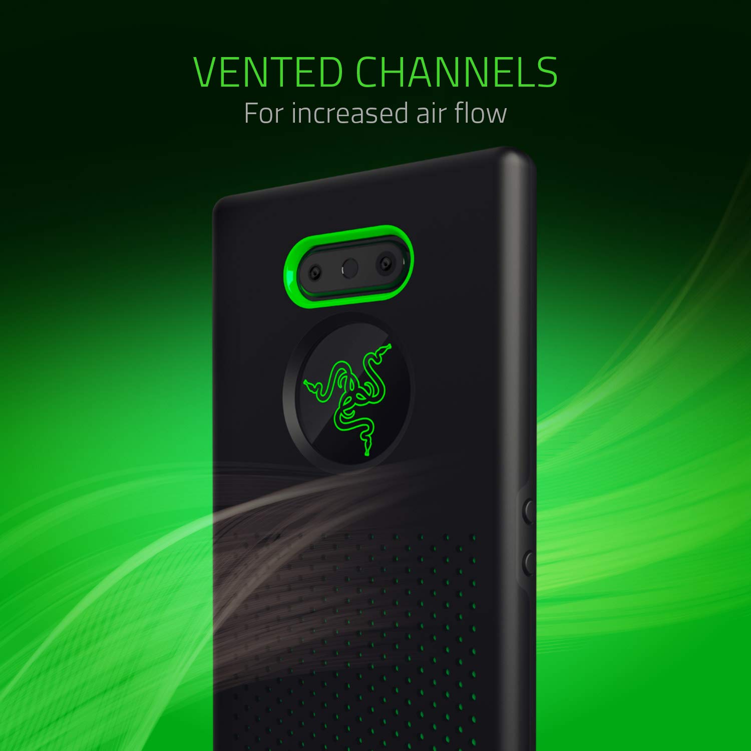 Razer Arctech Pro for Razer Phone 2 Case: Thermaphene & Venting Performance Cooling – Wireless Charging Compatible – Drop-Test Certified up to 10 ft – Matte Black