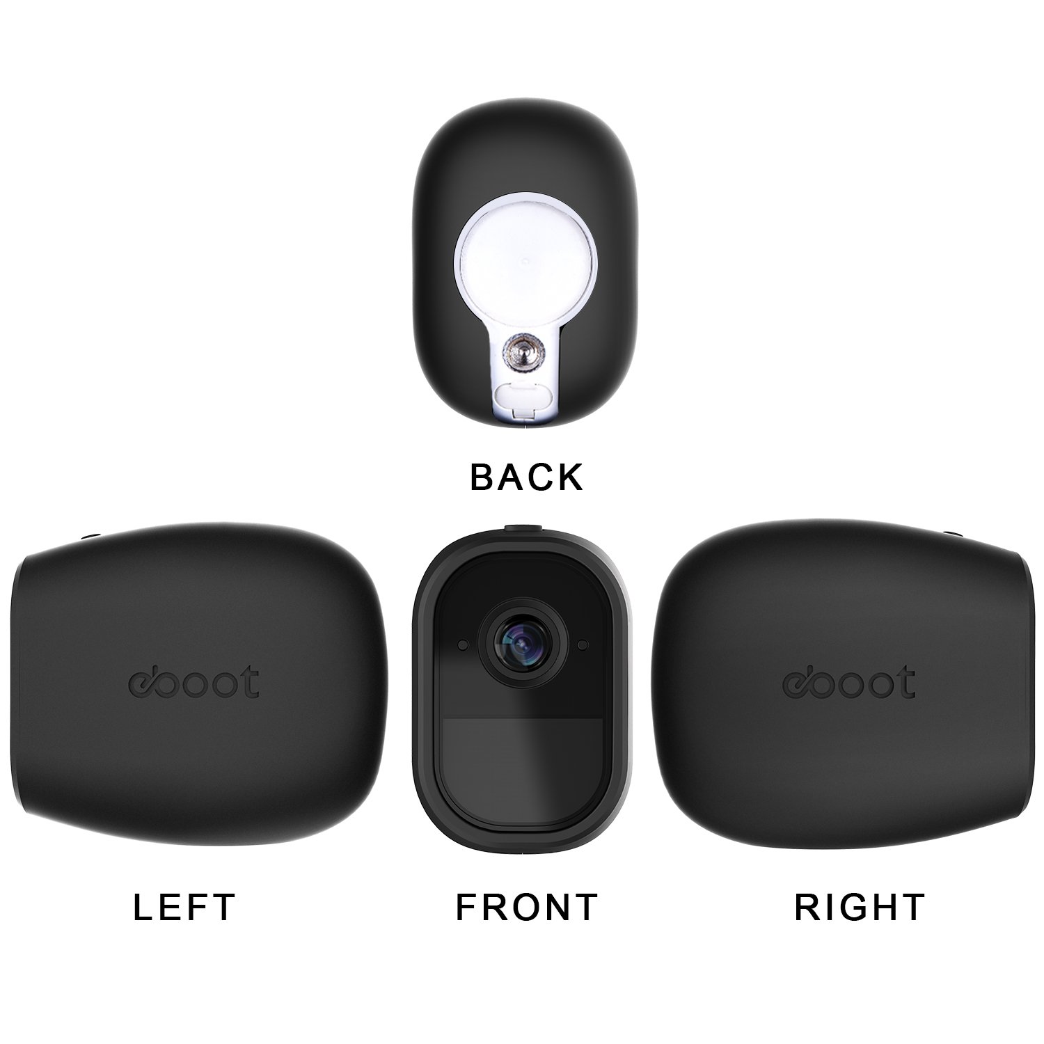 Silicone Skins Cover Protective Skin for Arlo Pro, Arlo Pro 2 Smart Security Wire-Free Cameras (4 Pack, Black)