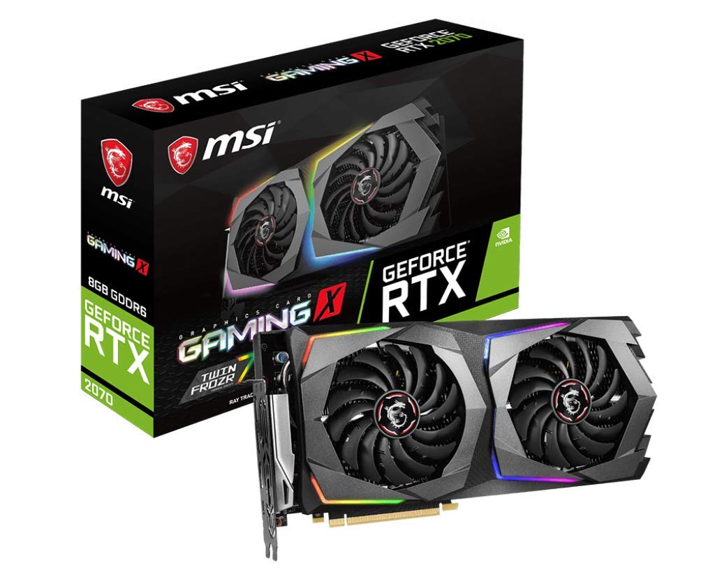 MSI Gaming GeForce RTX 2070 8GB GDRR6 256-Bit HDMI/DP/USB Ray Tracing Turing Architecture HDCP Graphics Card (RTX 2070 Gaming X 8G)