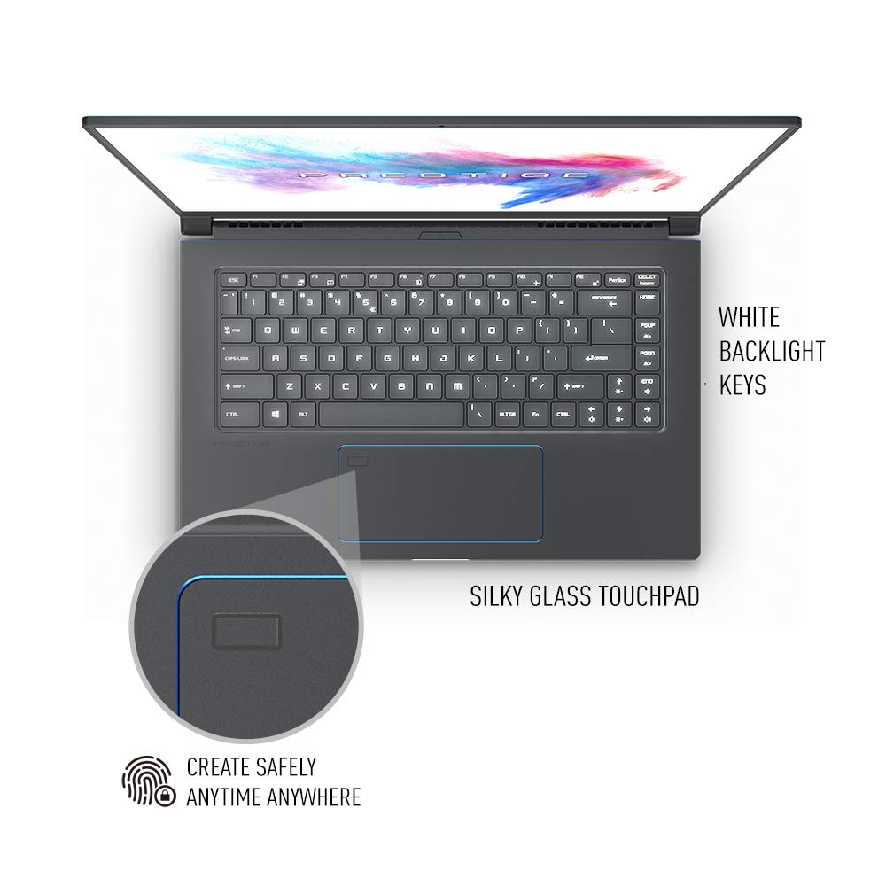 MSI PS63 Modern-091 15.6″ Ultra Portable Creative Laptop, Intel Core i7-8565U, GTX 1050Ti, 16GB, 1TB SSD, Win10P, White Backlit KB, Silky Glass Touchpad + Fingerprint Reader, Grey w/ Blue Diamond Cut