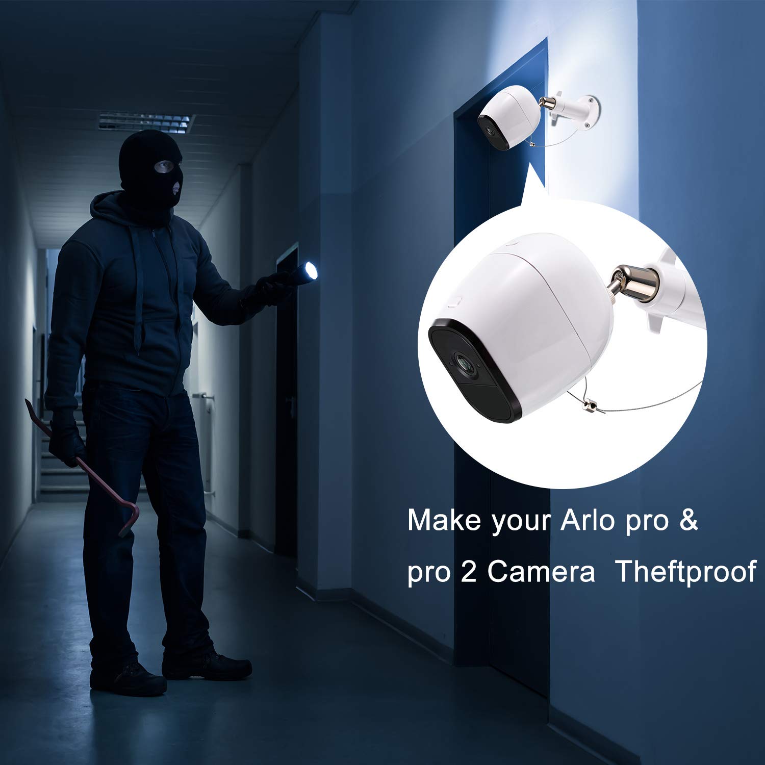 3 Pack Anti-Theft Security Chain Compatible with Arlo Pro and Arlo Pro 2, Weatherproof Anti-Theft Security Collar