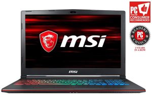 MSI GP63 15.6″ FHD Core i7-8750H 16GB 1TB+256GB SSD GTX 1050Ti 4GB Gaming Laptop