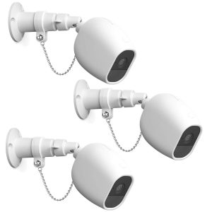 Security Outdoor Mount for Arlo pro Arlo pro 2 with Anti-Theft Chain,Silicone Protective Case-Extra Protection for Your Arlo Wireless Home Security Camera (3 Pack, White)