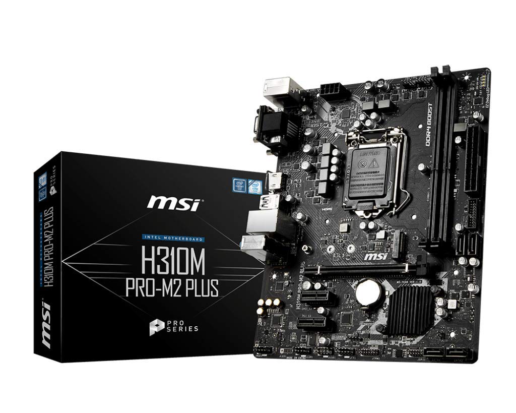 MSI ProSeries Intel Coffee Lake H310 LGA 1151 DDR4 D-Sub DVI HDMI Onboard Graphics Micro ATX Motherboard (H310M PRO-M2 Plus)