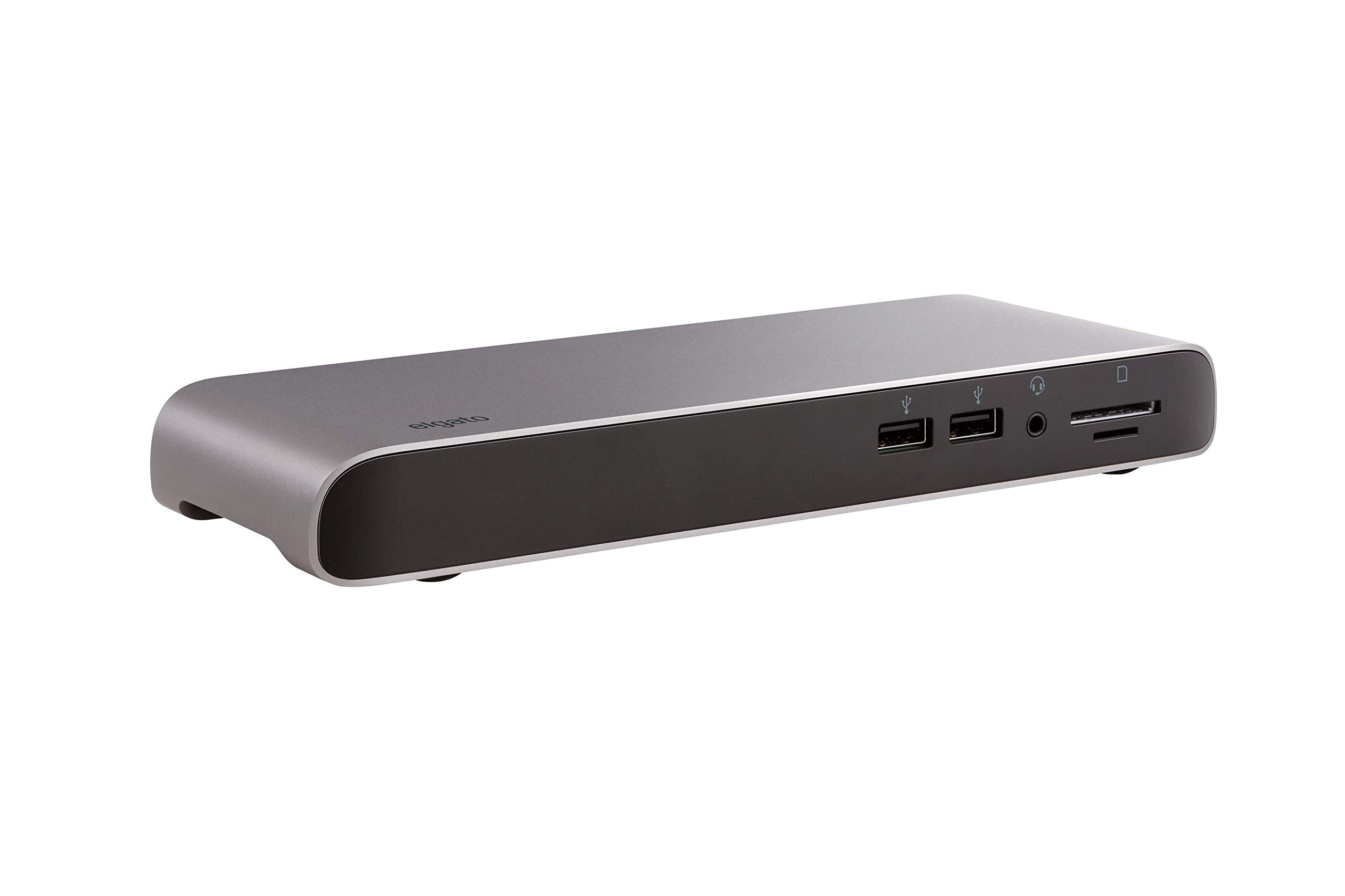 Elgato Thunderbolt 3 Pro Dock – With 50 cm Thunderbolt cable, 40Gb/s, dual 4K support, 2x Thunderbolt 3 (USB- C), 4x USB 3.0,SD/Micro SD Card Reader, Audio I/O, Gigabit Ethernet, aluminum chassis.