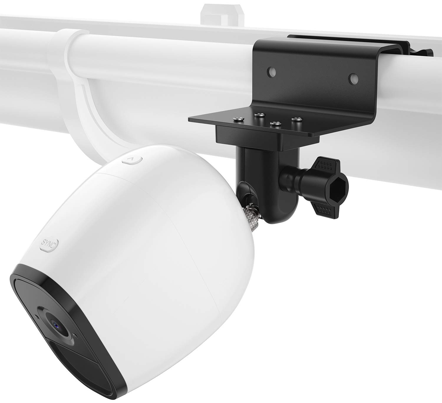 Outdoor Gutter Mount for Arlo Pro, Pro 2, Pro 3, Ultra, Security Light, and Arlo Solar Panel (Black, 2 Pack)