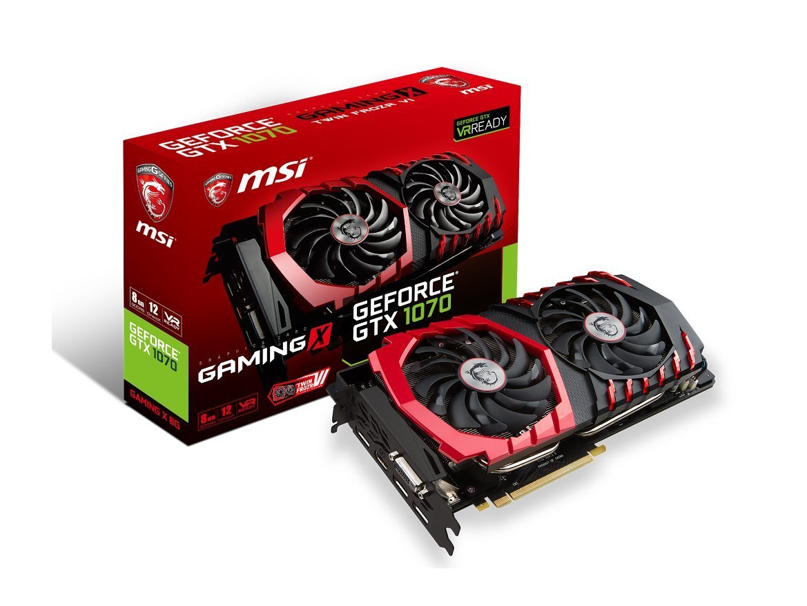 MSI Gaming GeForce GTX 1070 8GB GDDR5 SLI DirectX 12 VR Ready Graphics Card (GTX 1070 GAMING X 8G) (Renewed)