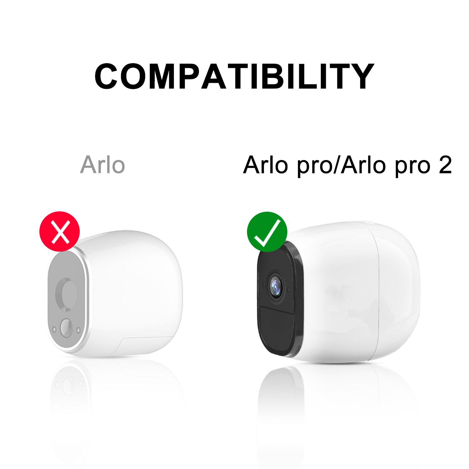 Silicone Skins Cover Protective Skin for Arlo Pro, Arlo Pro 2 Smart Security Wire-Free Cameras (4 Pack, Black)