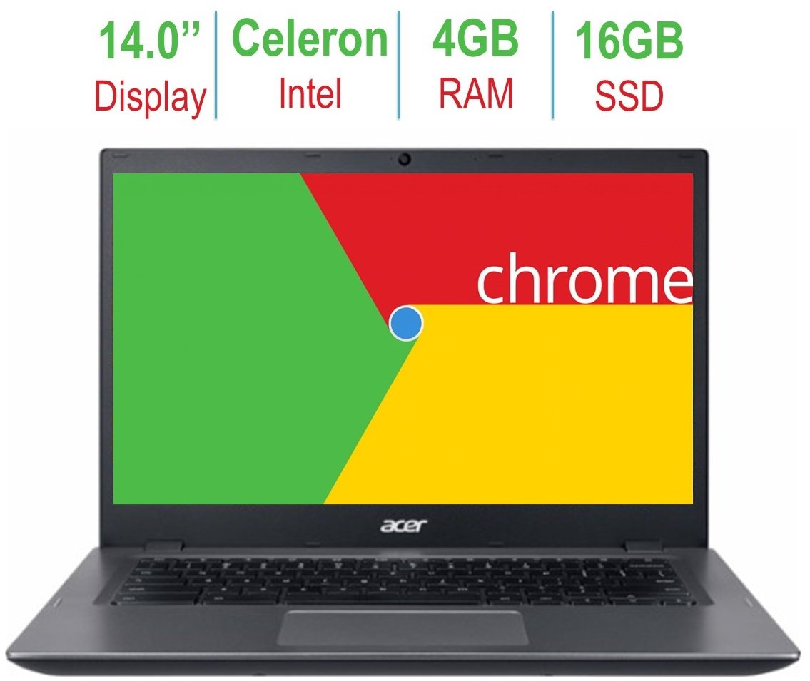 Acer Chromebook 14-inch LED Anti-glare HD display (Intel Celeron 3855u 1.6GHz processor, 4GB RAM, 16GB eMMC SSD, HDMI, 802.11a Wifi, Bluetooth, Intel HD Graphics, Black, Chrome OS)