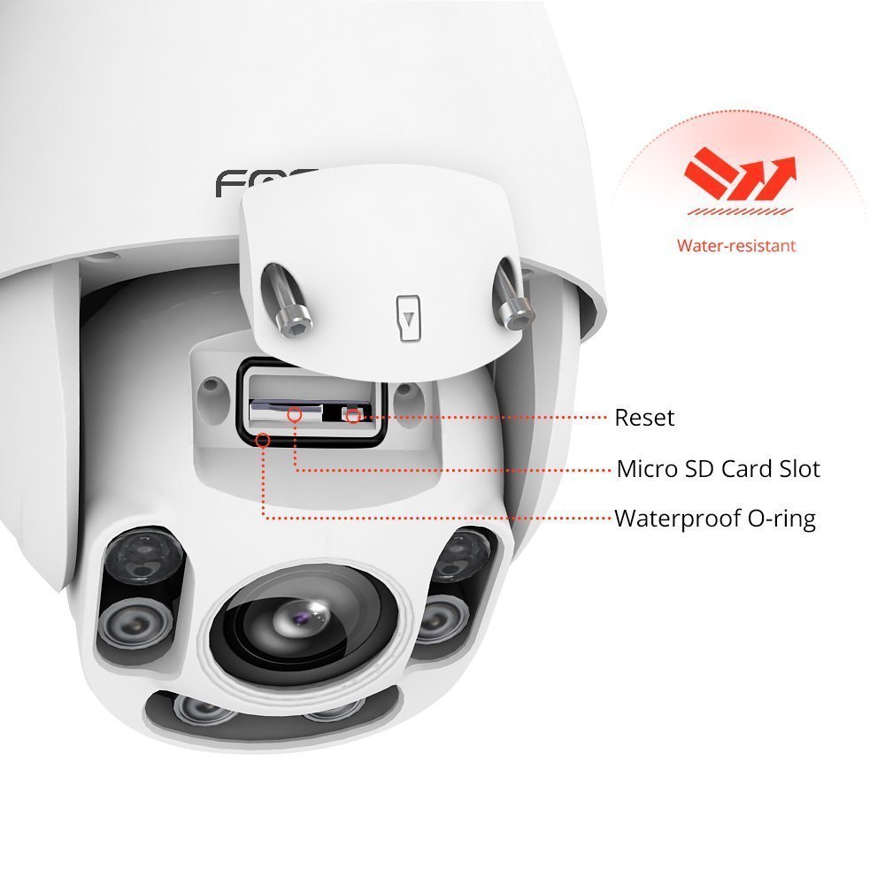 Foscam Outdoor PTZ (4X Optical Zoom) HD 1080P WiFi Security Camera – Pan Tilt Wireless IP Camera with Night Vision up to 196ft, IP66 Weatherproof Shell, WDR, Motion Alerts, and More (FI9928P)