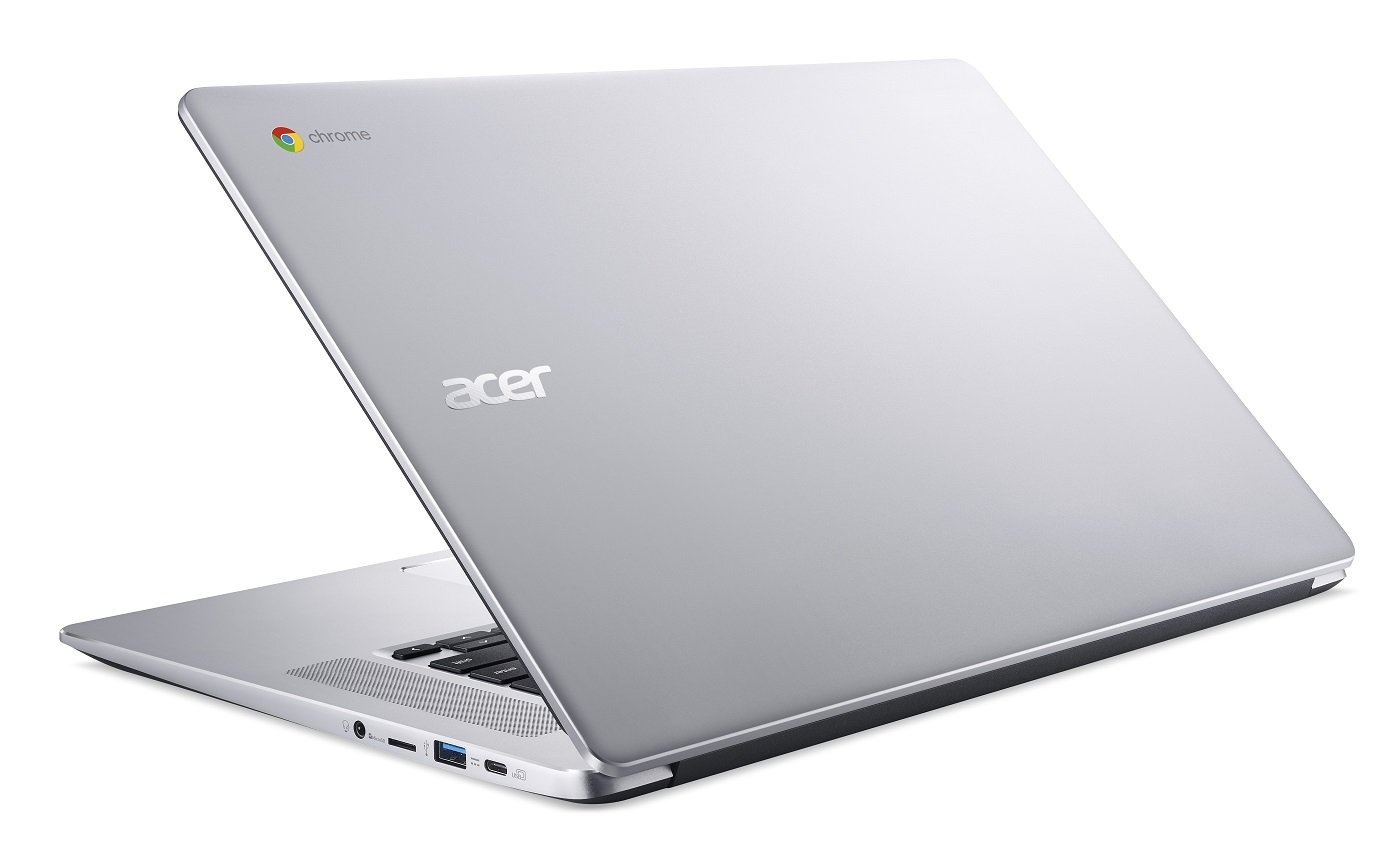Acer Chromebook 15, Intel Celeron N3350, 15.6″ Full HD Touch, 4GB LPDDR4, 32GB Storage, Google Chrome, Pure Silver, CB515-1HT-C2AE, 15-15.99 inches