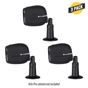 Security Metal Wall Mount and Silicone Skins Bundle Compatible with Arlo Pro and Arlo Pro 2 – Extra Flexibility and Protection for Your Arlo Cameras (3-Pack, Black)