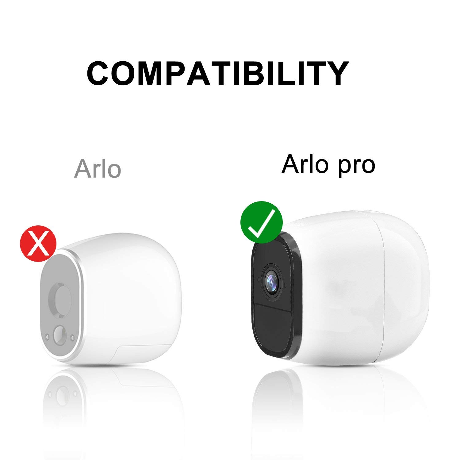 Silicone Skins Cover Protective Skin for Arlo Pro, Arlo Pro 2 Smart Security Wire-Free Cameras (3 Pack, Black)
