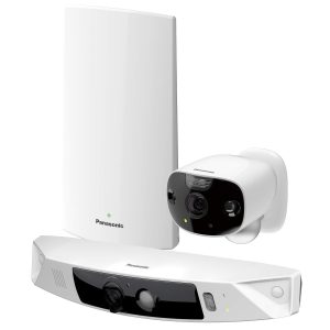 Panasonic HomeHawk Outdoor Wireless Smart Home Security Camera, Wide Angle View, Color Night Vision, 2-Way Talk, Works with Alexa & Google Assistant, 2 Camera Kit (KX-HN7002W)