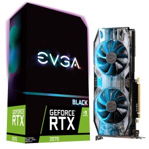 EVGA GeForce RTX 2070 XC Black Gaming, 8GB GDDR6, Dual HDB Fans, RGB LED, Metal Backplate, 08G-P4-2171-KR