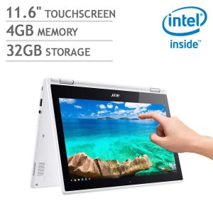 Acer Chromebook 2-in-1 Laptop Computer with 11.6″ Touchscreen, Intel Celeron N3150 Processor, 4GB RAM, 32GB SSD, WiFi, Bluetooth, Chrome OS