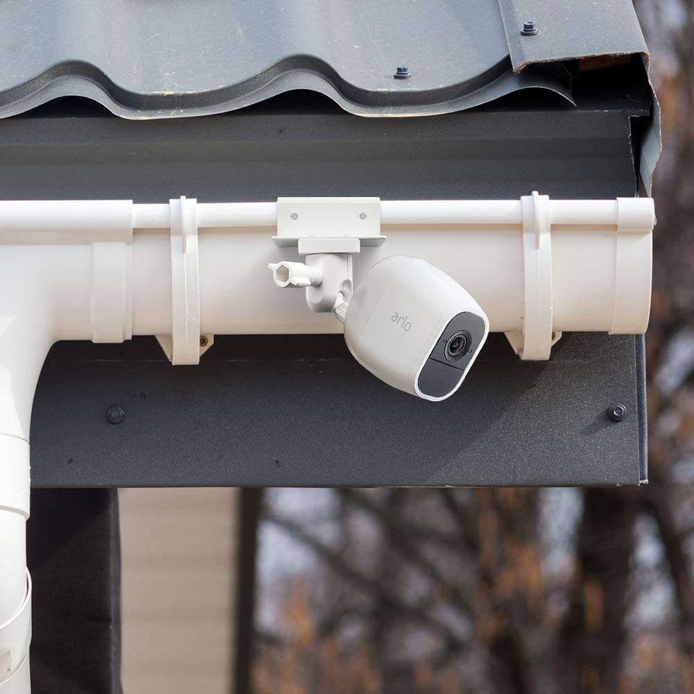 Outdoor Gutter Mount for Arlo Pro, Pro 2, Pro 3, Ultra, Security Light, and Arlo Solar Panel (White, 2 Pack)