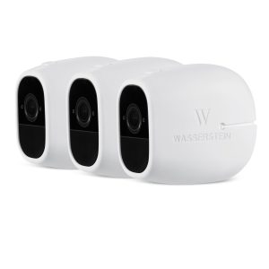 3 x Silicone Skins Compatible with Arlo Pro & Arlo Pro 2 Smart Security – 100% Wire-Free Cameras – by Wasserstein (3 Pack, White)