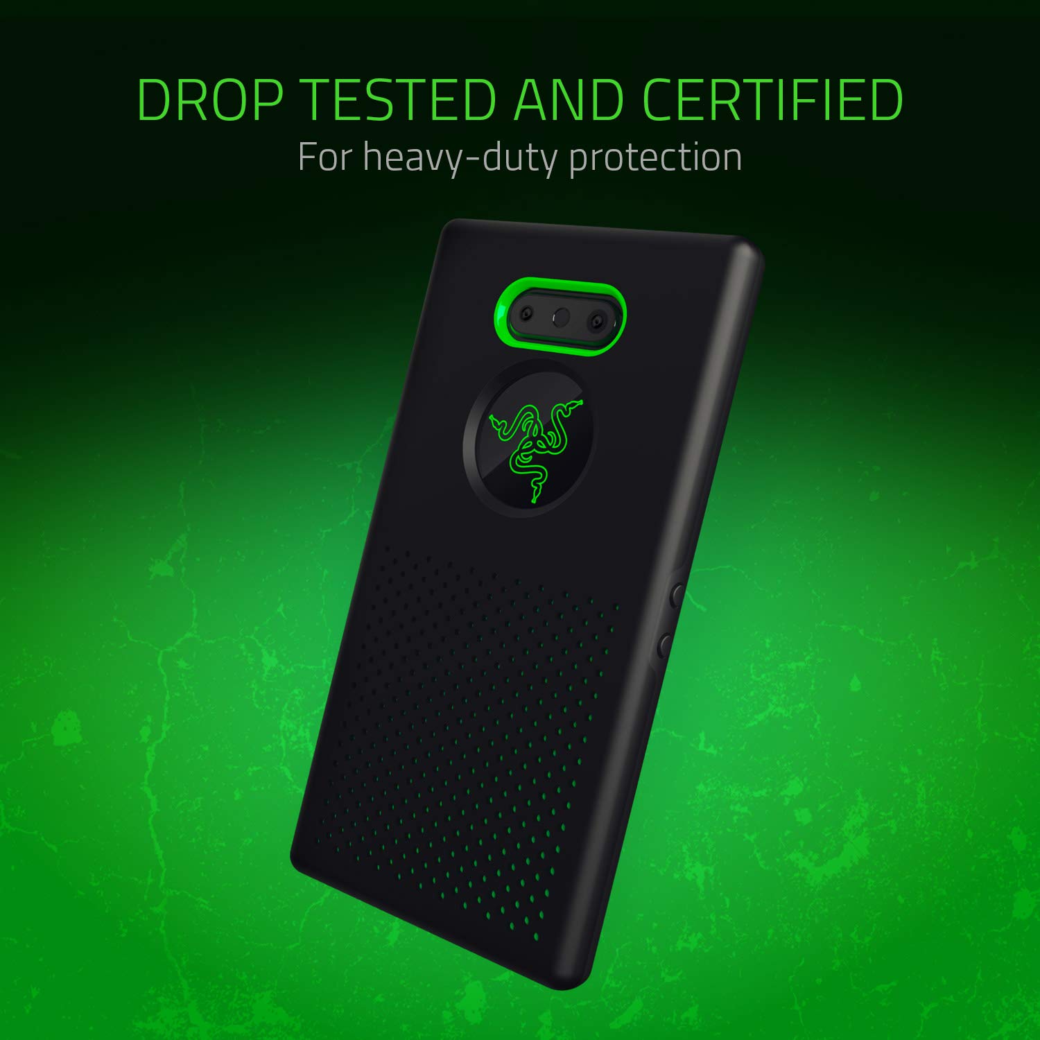 Razer Arctech Pro for Razer Phone 2 Case: Thermaphene & Venting Performance Cooling – Wireless Charging Compatible – Drop-Test Certified up to 10 ft – Matte Black