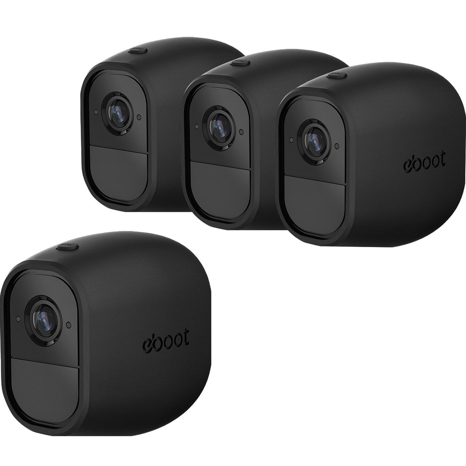 Silicone Skins Cover Protective Skin for Arlo Pro, Arlo Pro 2 Smart Security Wire-Free Cameras (4 Pack, Black)