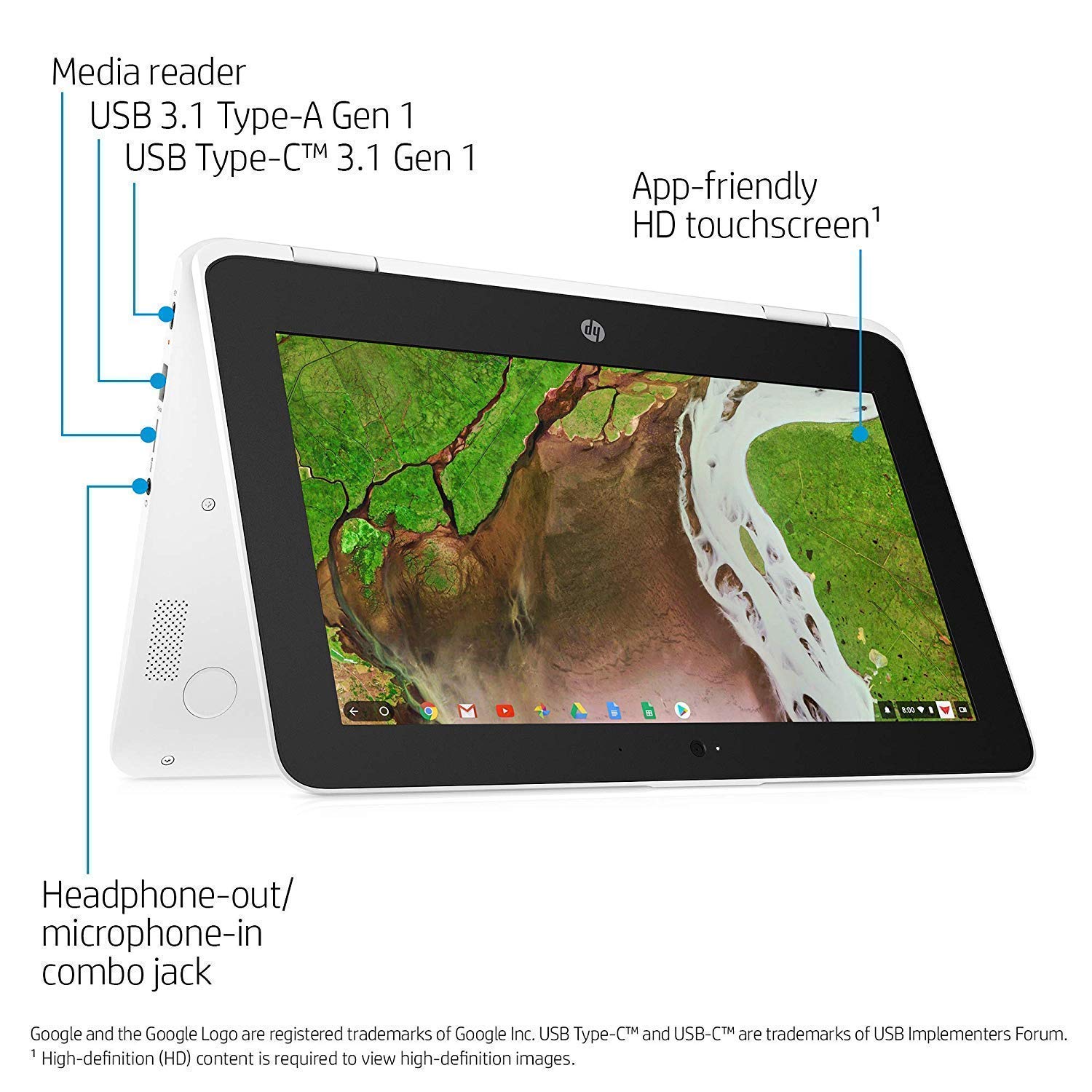 HP X360 Chromebook 11.6” Touchscreen Convertible 2-in-1 Laptop PC, Intel Celeron N3350 up to 2.4GHz Processor, 4GB, 32GB, WiFi, Webcam, Stereo Speakers , Bluetooth, USB 3.1, Chrome OS (Renewed)