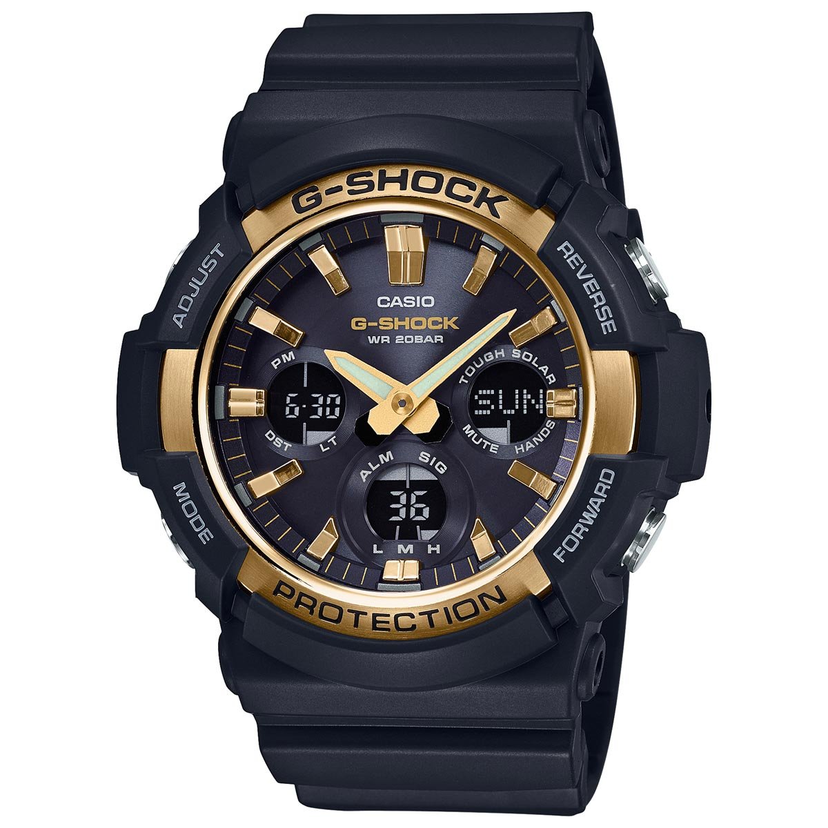 Casio G-Shock GAS100G-1A Tough Solar Resin/Stainless Steel Men’s Watch (Black)