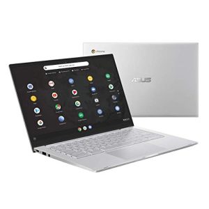 ASUS Chromebook C425 Clamshell Laptop, 14″ FHD 4-Way NanoEdge, Intel Core M3-8100Y Processor, 8GB RAM, 64GB eMMC Storage, Backlit KB, Silver, Chrome OS, C425TA-DH384