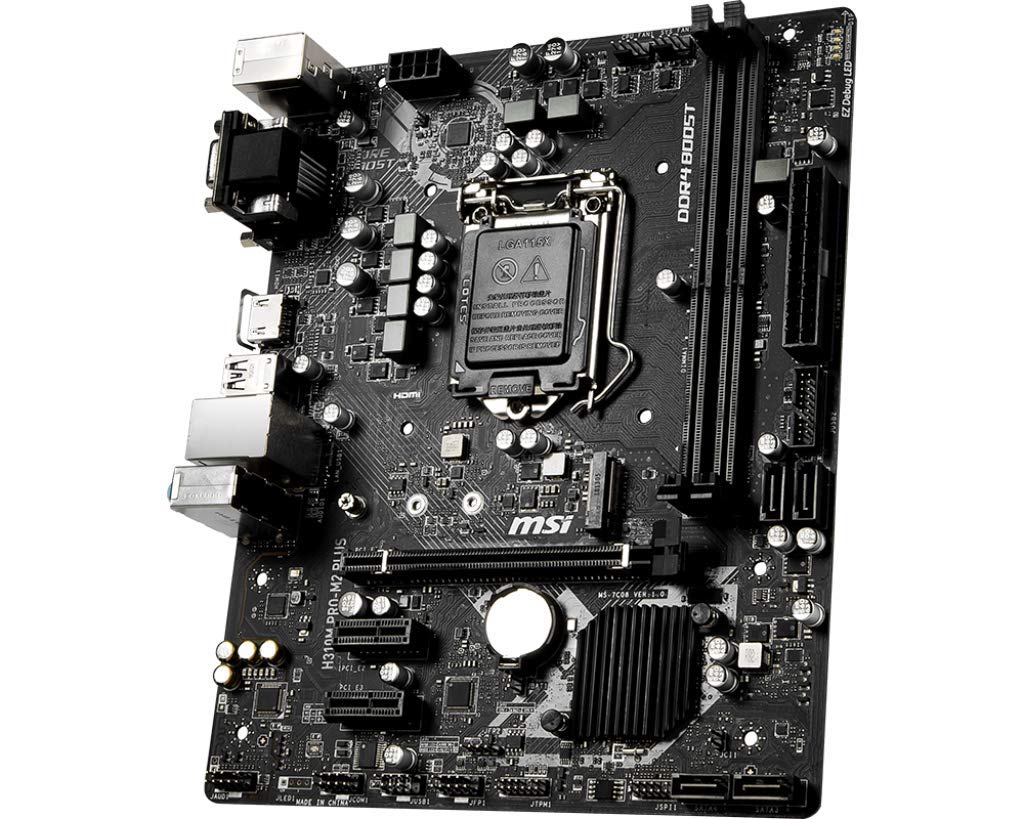 MSI ProSeries Intel Coffee Lake H310 LGA 1151 DDR4 D-Sub DVI HDMI Onboard Graphics Micro ATX Motherboard (H310M PRO-M2 Plus)