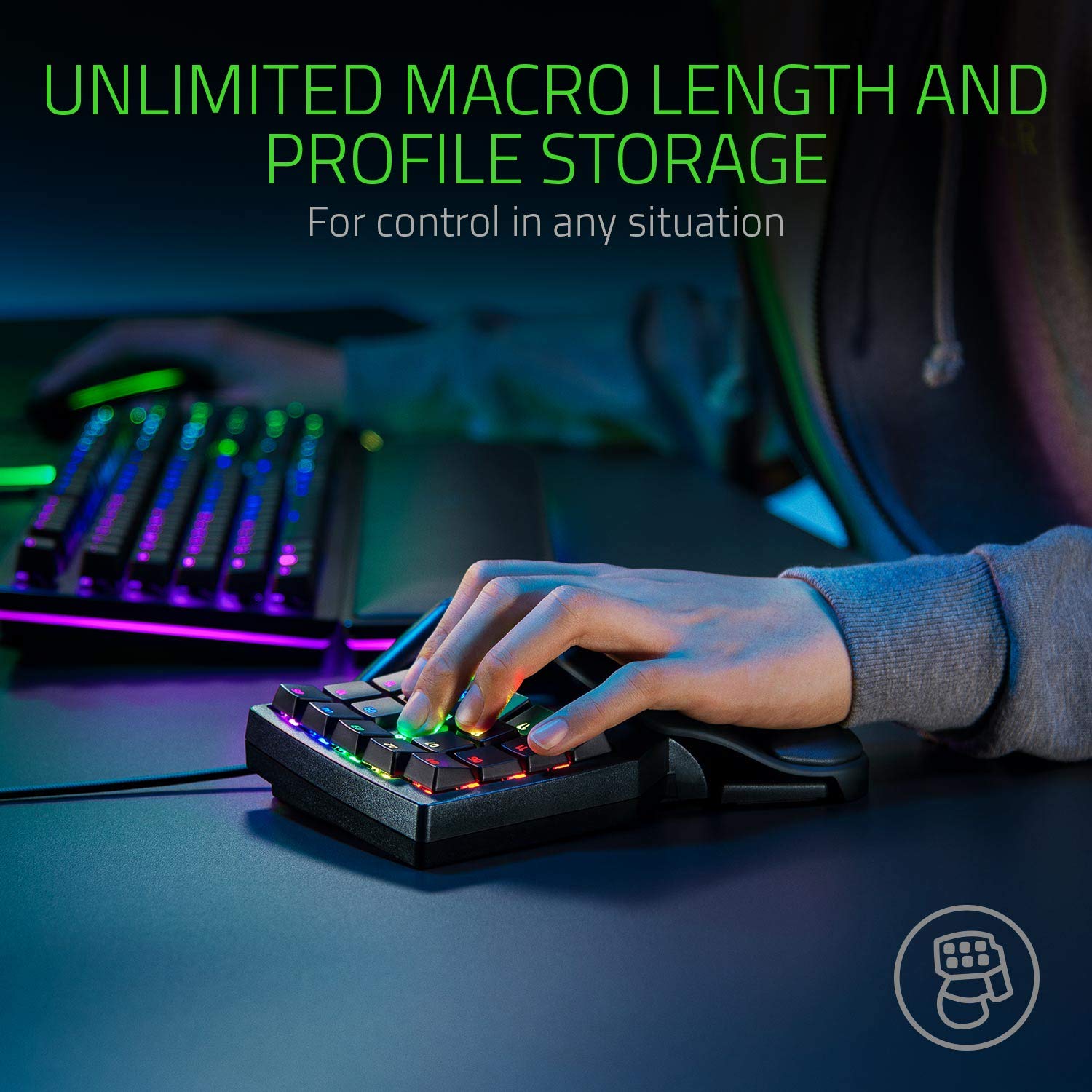 Razer Tartarus Pro Gaming Keypad: Analog-Optical Key Switches – 32 Programmable Keys – Customizable Chroma RGB Lighting – Programmable Macro Functionality – Variable Key Press Pressure Sensitivity
