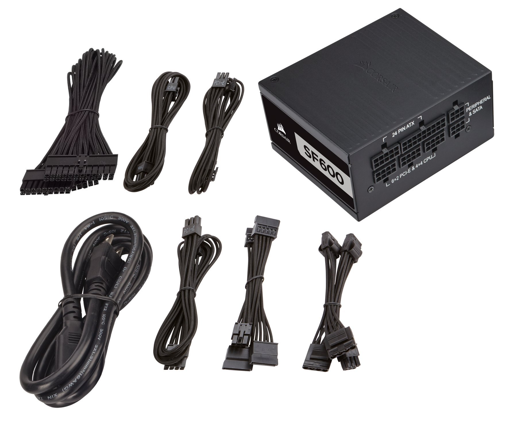 Corsair SF Series, SF600, 600 Watt, SFX, 80+ Platinum Certified, Fully Modular Power Supply