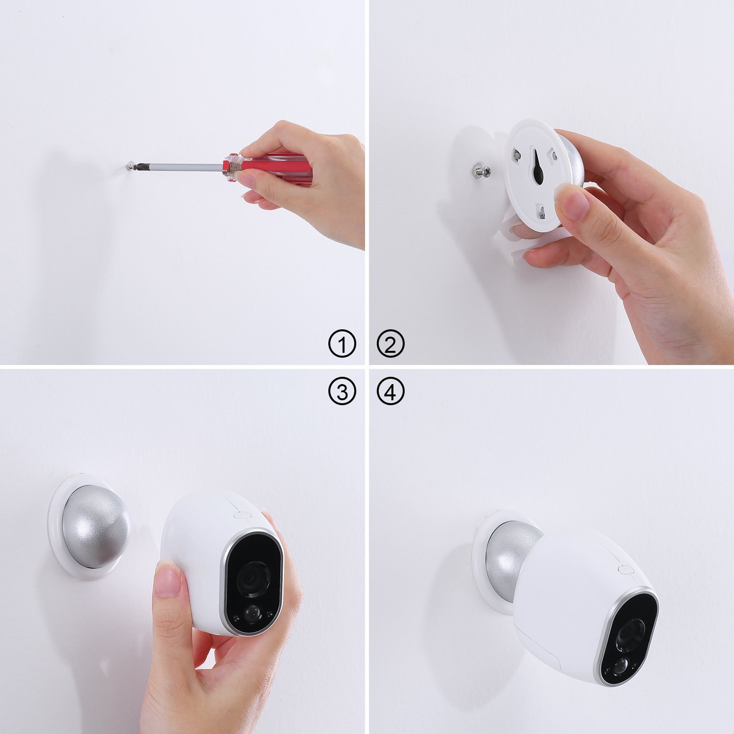 Security Wall Mount, Skylety Metal Magnetic Mount for Magnetic Arlo, Arlo Pro, Arlo Pro 2, White, Arlo Accessories (3 Pack)