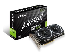 MSI Gaming GeForce GTX 1070 8GB GDDR5 SLI DirectX 12 VR Ready Graphics Card (GTX 1070 ARMOR 8G OC)