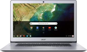 Acer Chromebook 15, Intel Celeron N3350, 15.6″ Full HD Touch, 4GB LPDDR4, 32GB Storage, Google Chrome, Pure Silver, CB515-1HT-C2AE, 15-15.99 inches