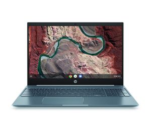 HP Chromebook 15 – 15.6″ Full HD Touchscreen Intel Core i3-8130U Intel UHD Graphics 620 4GB SDRAM 128GB eMMC Audio by B&O Ceramic White/Cloud Blue Backlit Keyboard 15-de0517wm (Renewed)