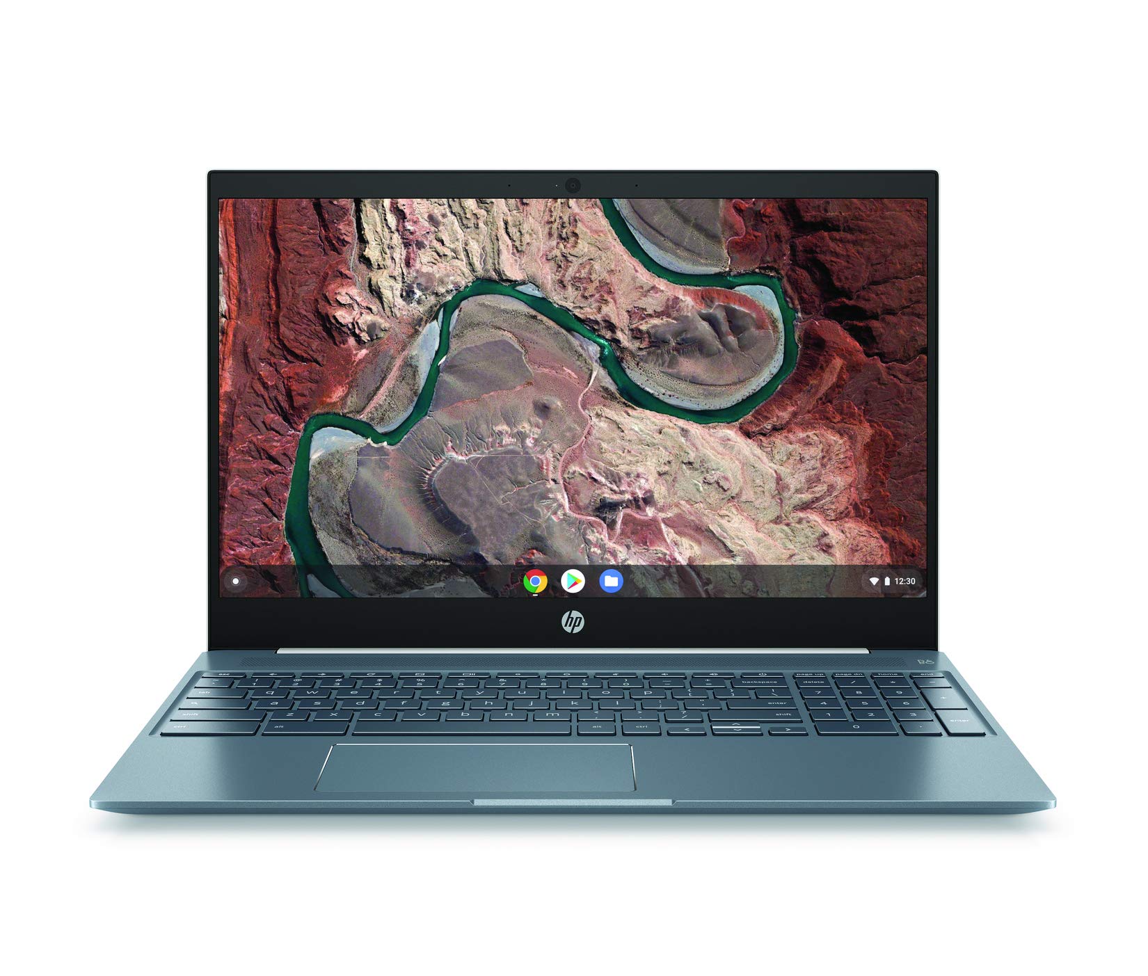 HP Chromebook 15 – 15.6″ Full HD Touchscreen Intel Core i3-8130U Intel UHD Graphics 620 4GB SDRAM 128GB eMMC Audio by B&O Ceramic White/Cloud Blue Backlit Keyboard 15-de0517wm (Renewed)