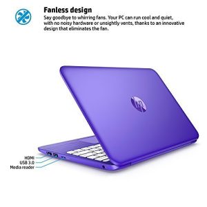 HP Stream 14in Flagship Laptop Computer, Intel Celeron N3060 up to 2.48GHz, 4GB RAM, 32GB SSD, Wifi, Bluetooth, Webcam, USB 3.0, Windows 10 Home, Purple (Renewed)