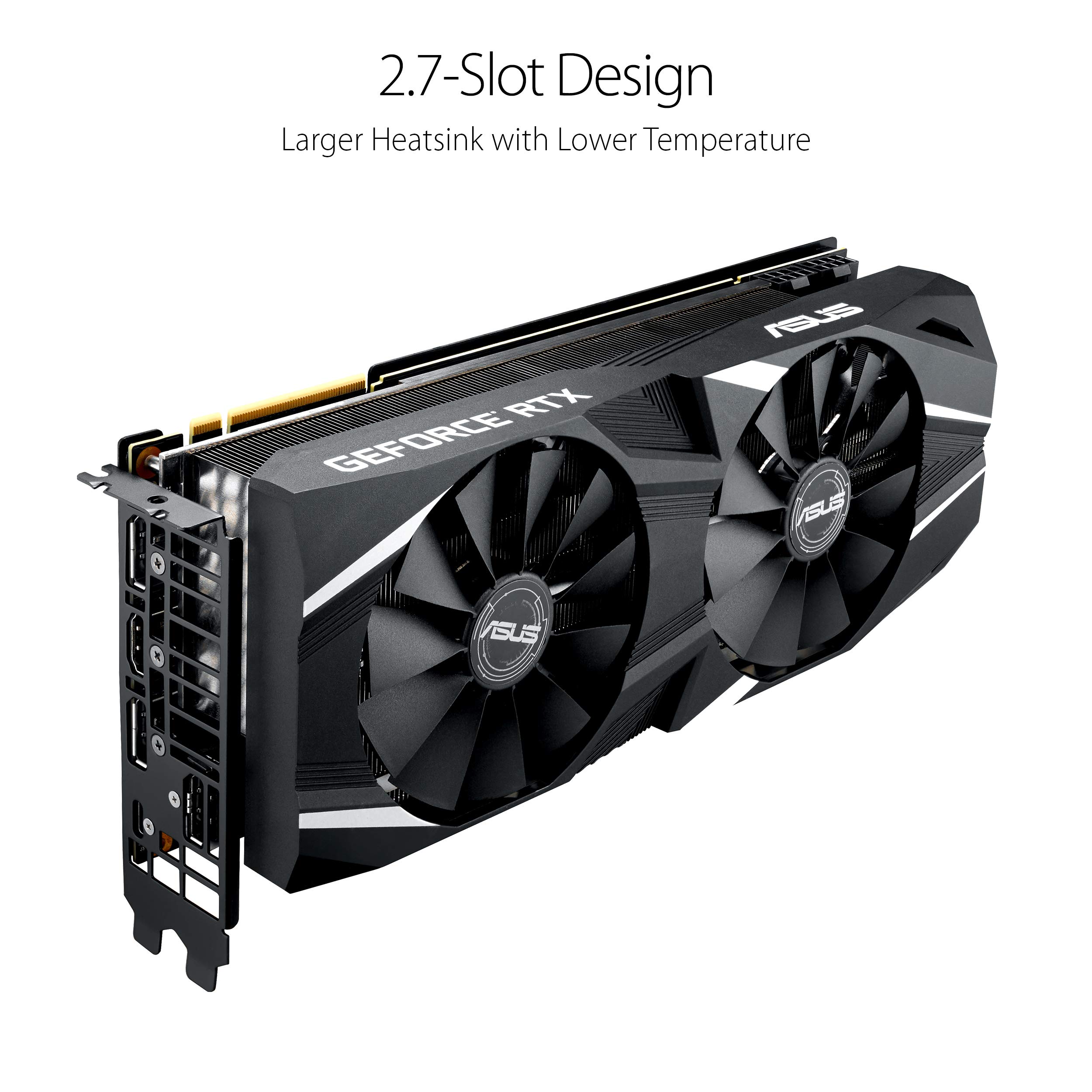 ASUS GeForce RTX 2080 8G GDDR6 Dual-Fan Edition VR Ready HDMI DP USB Type-C Graphics Card (DUAL-RTX-2080-8G)