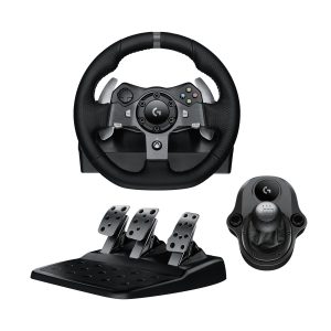 Logitech G920 Driving Force Racing Wheel & Pedals Plus Gear Shifter Bundle (Xbox One & PC) UK-Plug