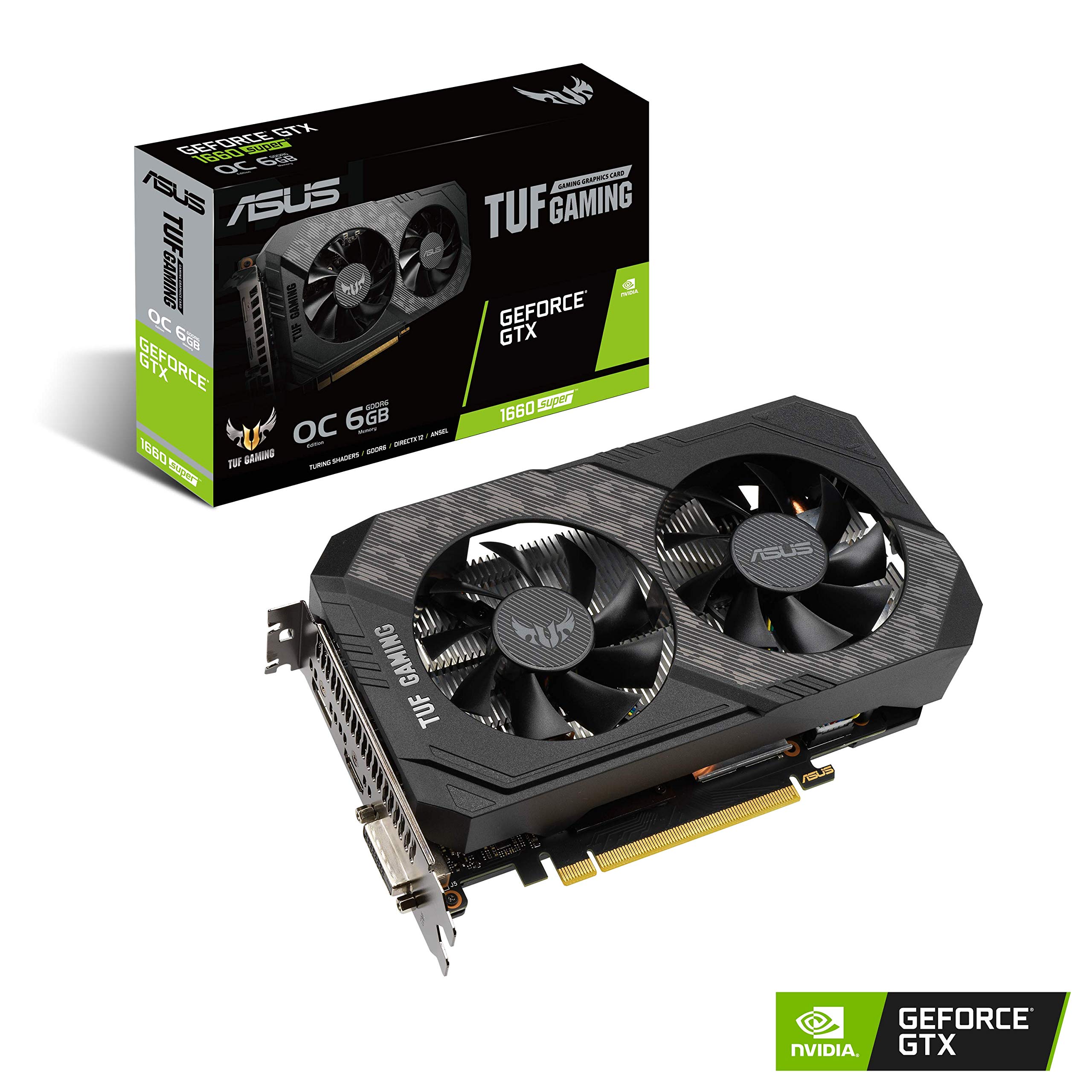 Asus TUF Gaming GeForce GTX 1660 Super Overclocked 6GB Edition HDMI DP DVI Gaming Graphics Card (TUF-GTX1660S-O6G-GAMING)