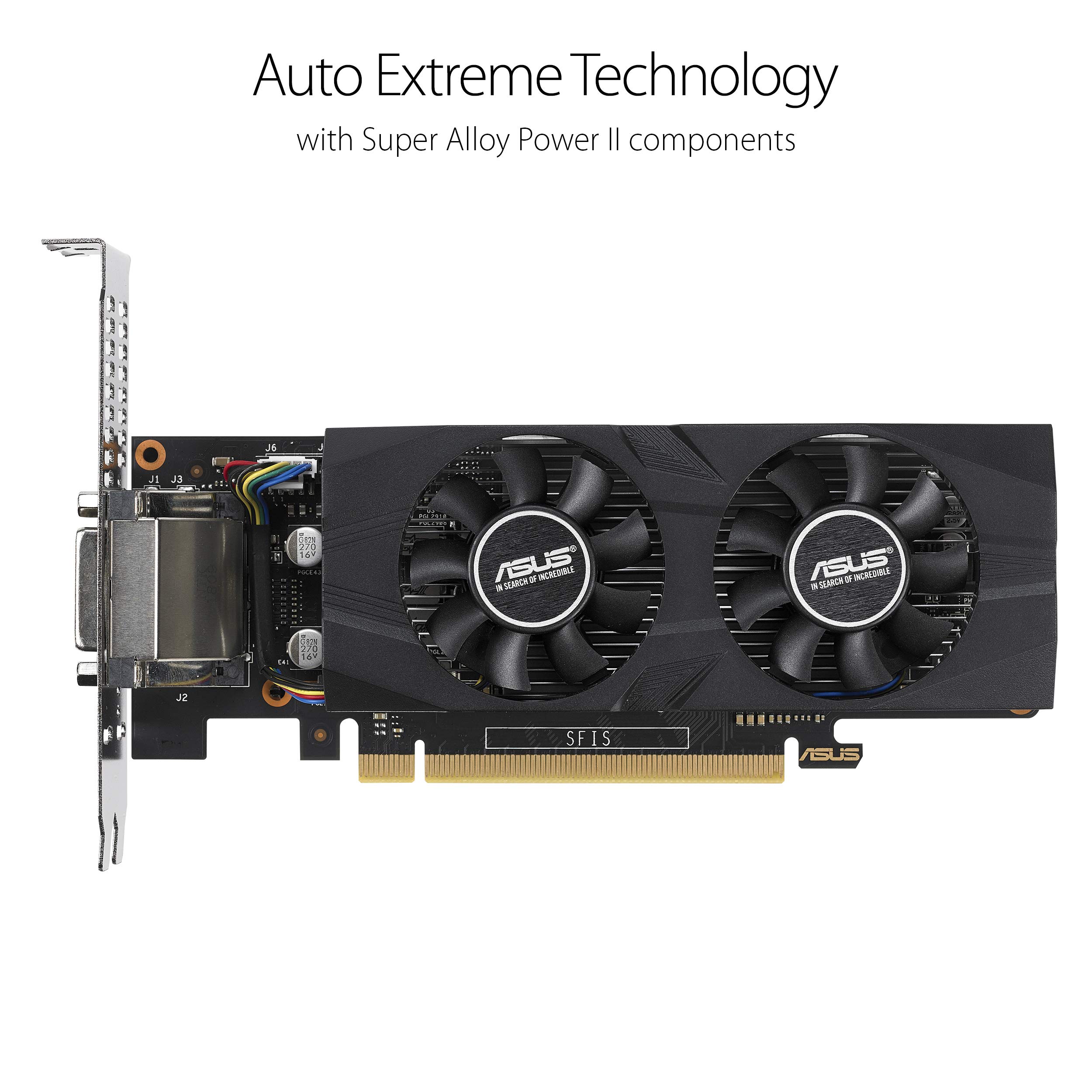 ASUS GeForce 4GB HDMI 2.0 DP 1.4 DVI Graphics Card (GTX1050TI-O4G-LP-BRK)